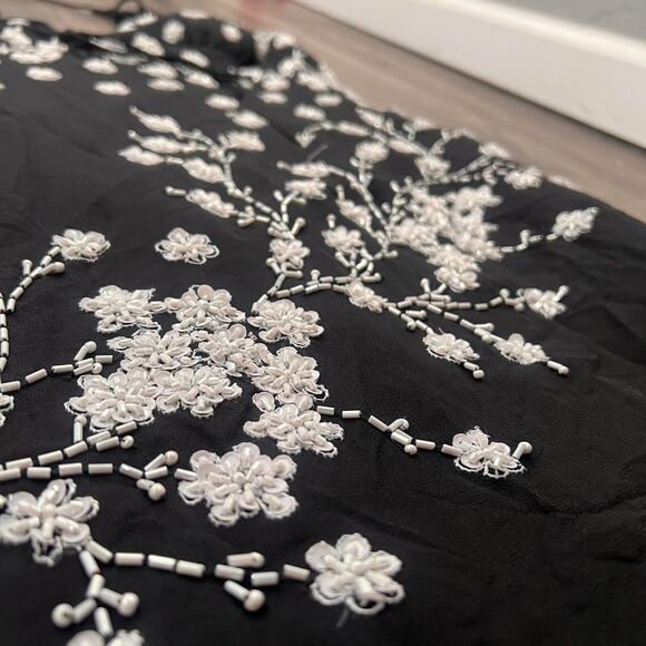 Y2K Fairy Whimsygoth Glam Silk Beaded Asymmetrical Formal Cocktail Dress - Picture 4 of 8